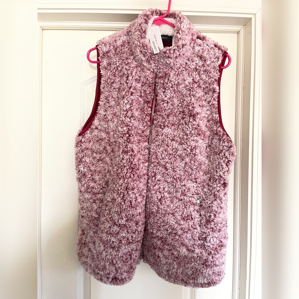 NWT Red Fluffy Vest